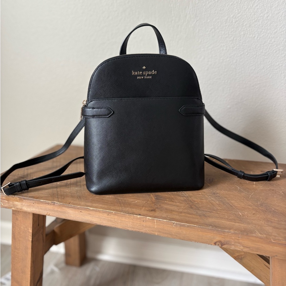 Kate Spade Black Leather Backpack